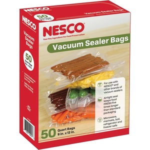 image:imageNESCO VS05B 8 x 12 Bags Compatible Vacuum sealers and Other Brands Dishwasher Safe Tear Resistant Safe to Microwave Boil or Freeze8 X 12